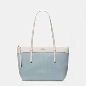 ♠️Kate Spade New York All Day Denim Medium Top Zip Tote Bag, Blue NEW NWT